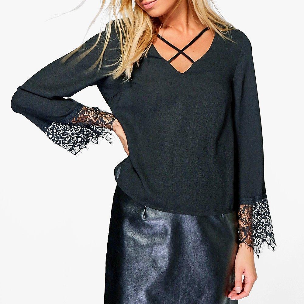 Boohoo Black Lace Blouse